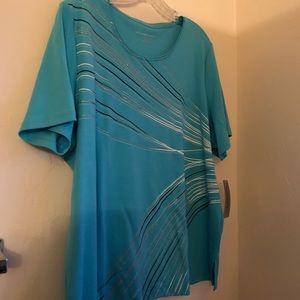 Allison Daley Tiffany Blue Sparkle Shirt - 2X
